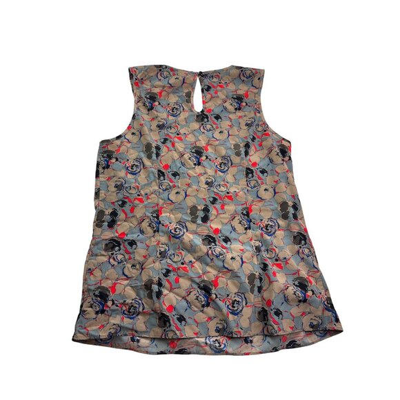 Gap Womens Sleeveless Abstract Floral Keyhole Blouse Size S Multicolor - Picture 2 of 6